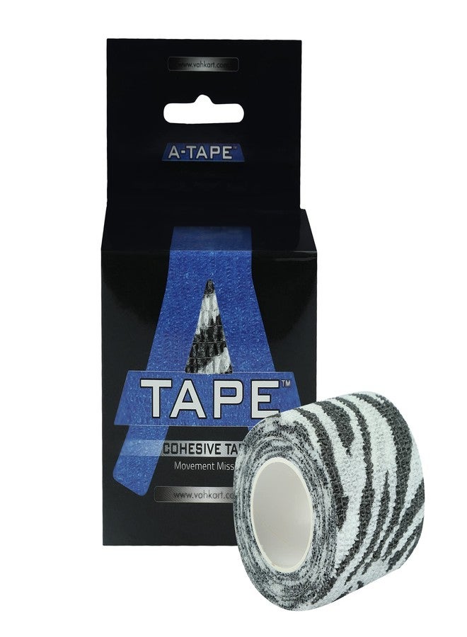 الشريط ضمادة لاصقة ذاتية اللصق قابلة للتهوية من A-TAPE للبشر والحيوانات الأليفة (الكلاب والقطط والطيور) - رياضية، ولفافة، ورياضية، وغير منسوجة، للإسعافات الأولية الطبية، للمعصم، والتورم (5 سم × 4.5 متر، عبوة من قطعتين) بنقشة جلد الحمار الوحشي - Image 5